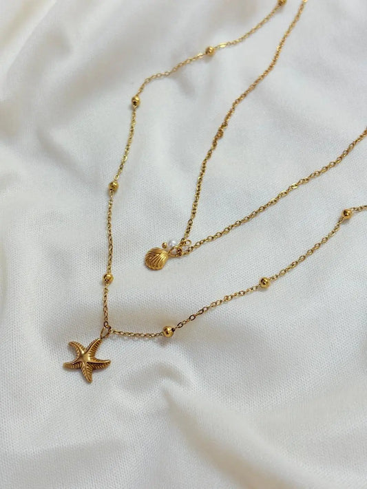 Starry Shell Gold Plated  Necklace - Bloom