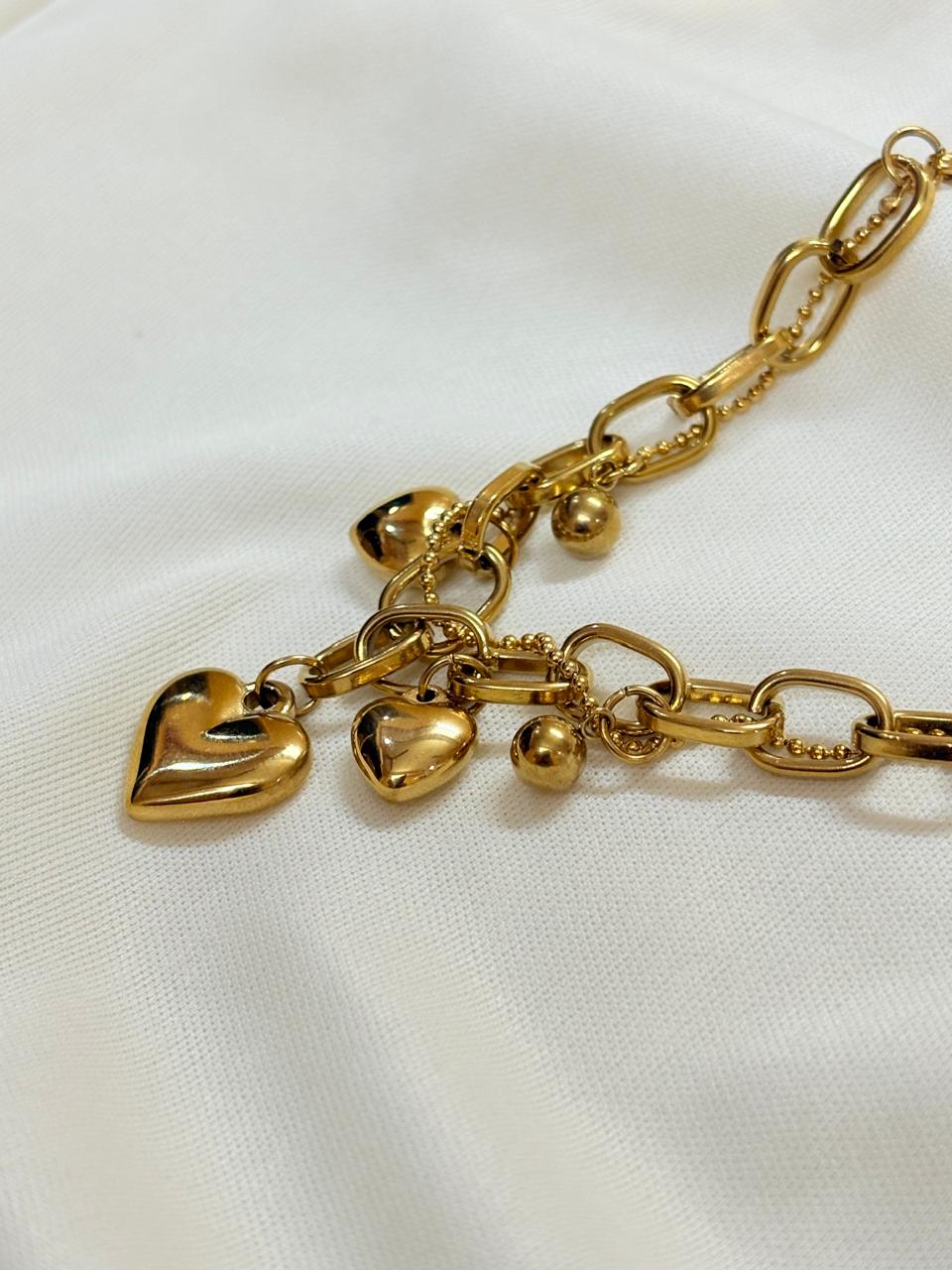 Heart Charm Bracelet - Bloom